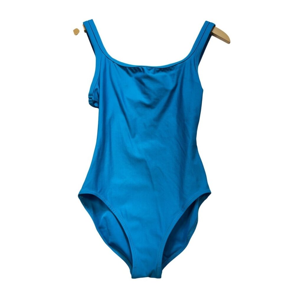 Maxine Of Hollywood Womens One-Piece Swimsuit Size 10 Blue Stretch Summer Beach